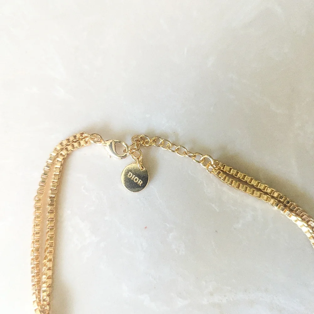 Dior Gold Choker with Double Chain Upcycled - Picture 2 of 3